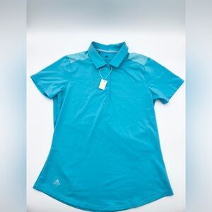 Adidas Ultimate 360 Golf Polo Top Bright Cyan Size Small New